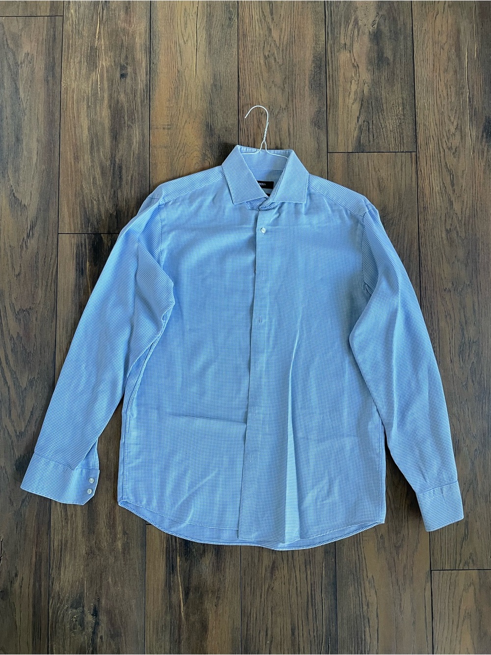 Men's Light Blue Dress Shirt - Classic Spread Collar